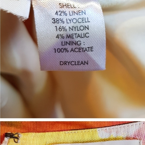 Floral Linen Watercolor Mini Pencil Skirt Size 4 - Picture 3 of 4